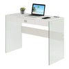 Convenience Concepts SoHo Glass Desk with Charging Station, 42", White