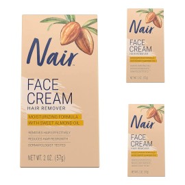 Crema Depiladora Facial Hidratante Nair, 2 Onzas, Paquete De