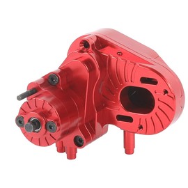 ZXYRC Aluminum 1/10 RC Transmission Case Complete Gearbox for Axial Capra 1.9 UTB RC Crawler Car Upgrades (Red)