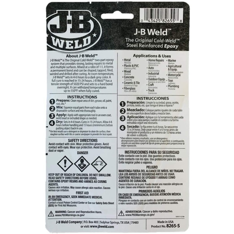 J-B Weld CO 8265-S, 6, Dark Gray