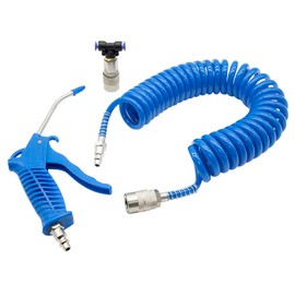 Trukr Stik Truck Air Seat Blow Gun Kit - 16 Foot Hose and 1/4inch Quick Connects Blue