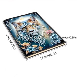 DCIDBEI 2 Pack DIY Diamond Painting Notebook Tiger Horse A5 Blank Diamond Painting Diary Sketchbook Book Rhinestone Craft Diamond Painting Notebook Students 50 Sheets