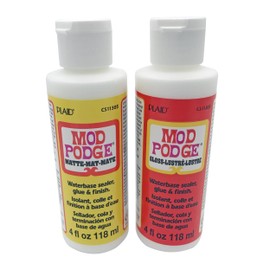 Mod Podge Gloss and Matte Starter Bundle Kit w/Poly Foam Brushes to Paint - Glue Waterbase Sealer/Bonding, Protect DIY Arts and Craft Projects, Puzzle Saver, Decoupage, Coasters, Scrapbook, Upcycle