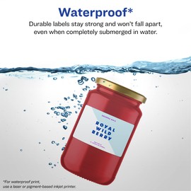Avery Durable Waterproof Rectangle Labels with Sure Feed, 1.5" x 3.75", 100 Oil and Tear-Resistant Waterproof Labels, Print-to-The-Edge, Laser/Pigment-Based Inkjet Printable Labels