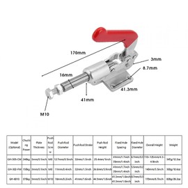 Push Pull Action Toggle Clamps Latch Anti-Slip Hand Tool 240/150/370kg Holding Capacity Quick Release Woodworking Clamp (GH-36010)