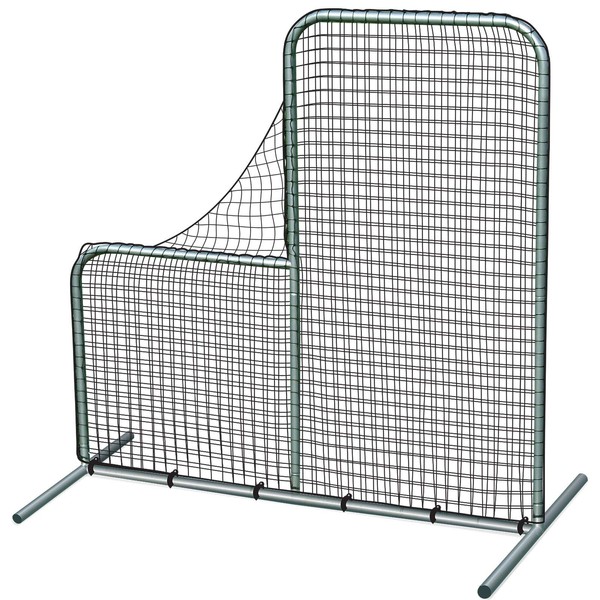 CHAMPRO Pitcher's Safety L-Screen, Baseball and Softball On-Field Practice Net, 6' x 6'