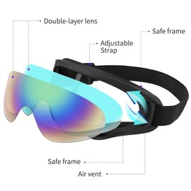 Vatefery Kids Motorcycle goggles 2-Pack Dirt Bike Goggles ATV Motocross glasses Anti-UV Riding goggles for Youth Men Women Adult