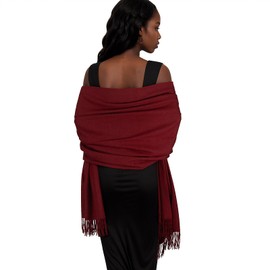 RUI VTRON Womens Winter Scarf Red Pashmina Shawls and Wraps for Evening Dresses Warm Blanket Scarf for Wedding
