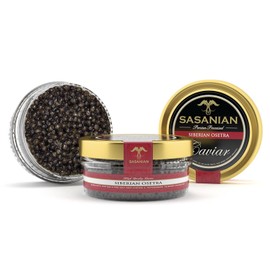 OVERNIGHT GUARANTEED! Fresh Farmed Siberian Sturgeon Osetra Caviar 2 oz Jar
