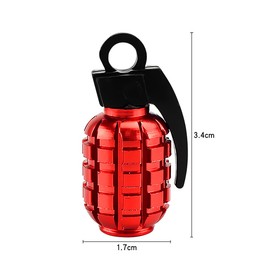 Jagowa 4PCS Valve Stem Caps Grenade Tire Caps Alloy Valve Stem Covers Anti-proof Tire Caps for Cars SUV Trucks Motorcycles Bicycles (Red)