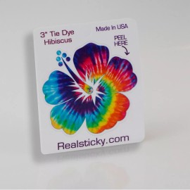Real Sticky 3" Tie Dye Hibiscus Flower Sticker Mug Tumbler Cooler Cup Laptop Car Beach Decal