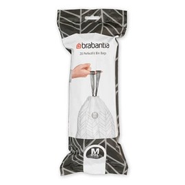 Brabantia PerfectFit 100338 Bin Liners 60 L (M) - 20 Pieces per Roll Plastic White 60 L