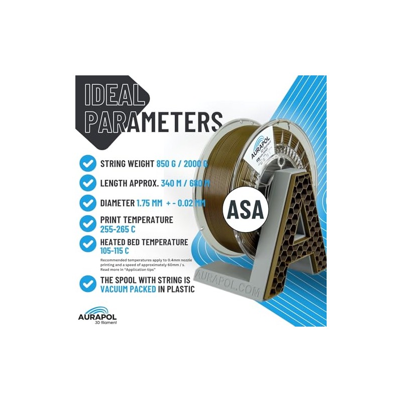 AURAPOL ASA Filament 1.75 mm, 850 g 3D Printer Filament