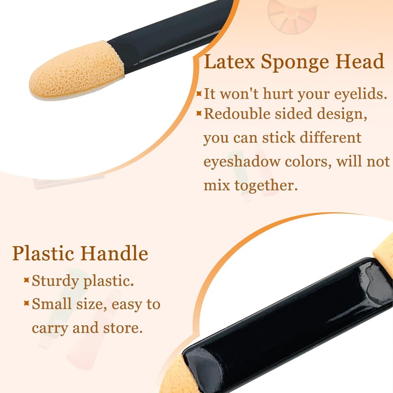 120PCS Eyeshadow Applicators with Organizer, Disposable Eyeshadow Sponge Brush Double-Sided,