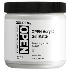 OPEN Slow-Drying Acrylics by GOLDEN, Acrylic Gel (Matte), 16 fl oz. jar