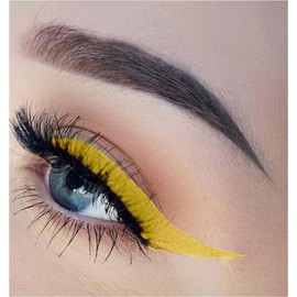 Liquid Eyeliner Pen, Long-Lasting Eye Liner Pencils for Eye Makeup, Pigmented Water-proof colorful Eyeliner Liquid Liner Pencil (Yellow)