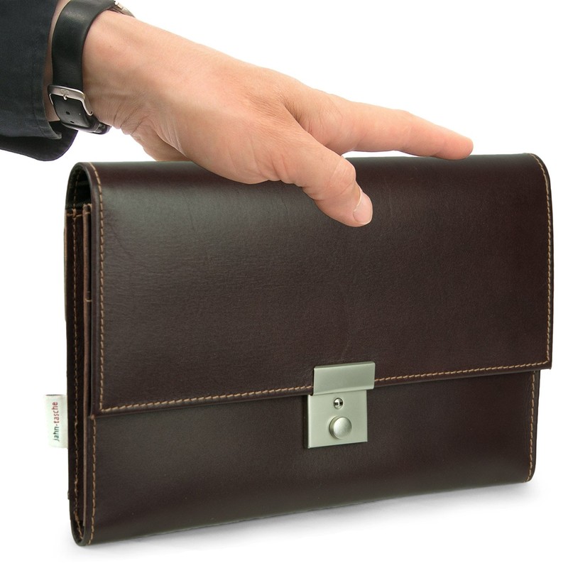 Jahn-Tasche A5 Brown Leather Travel Document Wallet - Model 1021