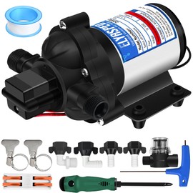 2088-422-144 RV Water Pump,12V, 45PSI, 3.3GPM Self-Priming Diaphragm Water Pump,Includes Pressure Switch and Detachable Filters,No Noise, for RV, Marine, Yacht, Caravan
