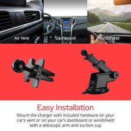 Verbatim Charge 'n' Drive Qi2 Magnetic Wireless Car Charger RGB