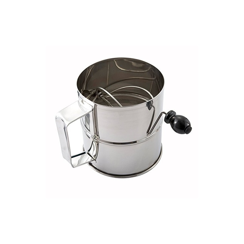 Winco Winware 8 Cup Stainless Steel Rotary Sifter