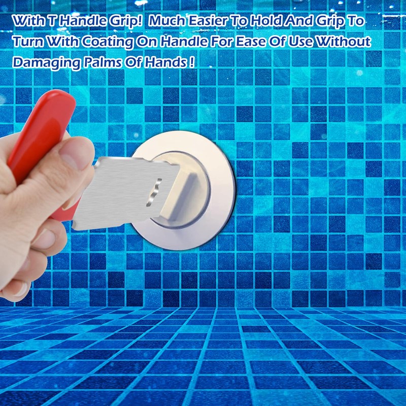 Pool Plug Removal Tool with Handle Grip, Upgraded Metal Eyeball