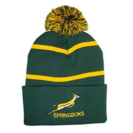 Arena Scarves South Africa Bobble Hat - Pinstripe Green, Gold
