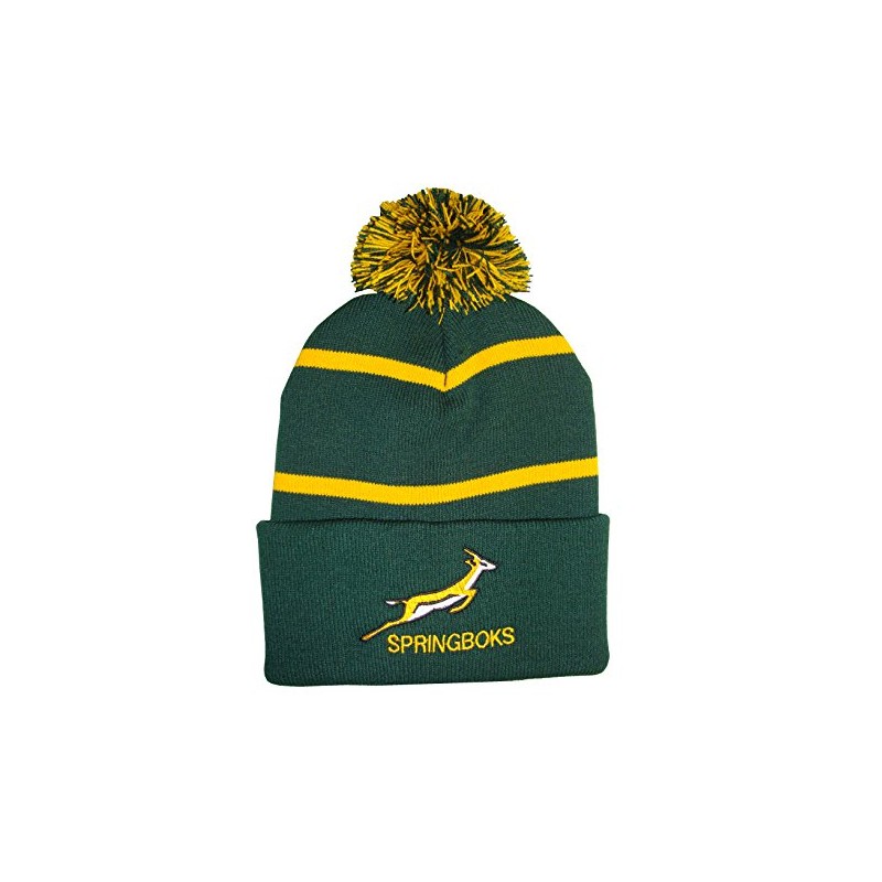 Arena Scarves South Africa Bobble Hat - Pinstripe Green, Gold