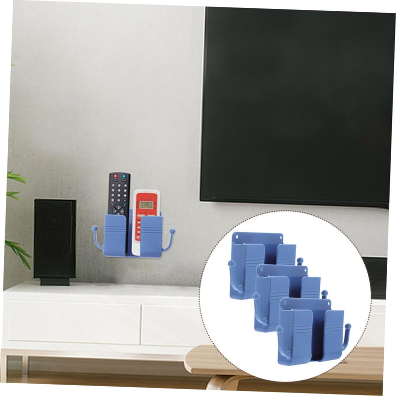 TEHAUX 3pcs Tv Remote Holder Wall Mount Phone Holder Bed