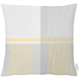 Apelt Polyester Cushion Cover, Light Grey/Yellow, 49 x 49 x 0.5 cm
