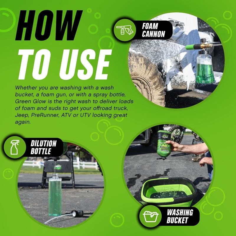 GreenGlow Powersports Wash Cleaning Spray Detergent Household Soap
