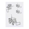 4 x 'Tractor with Digger Attachement' Temporary Tattoos - Water