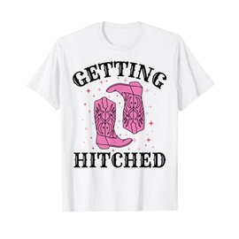 Getting Hitched Bride Groom Wedding Bachelorette Party T-Shirt