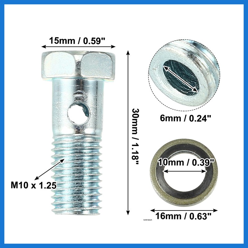 VekAuto 2 Set Universal Auto Banjo Bolt Brake Fitting Adapter