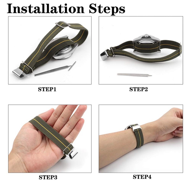 Onthelevel French Troop Paratrooper Military Nylon Watchband 18mm 20mm 22mm