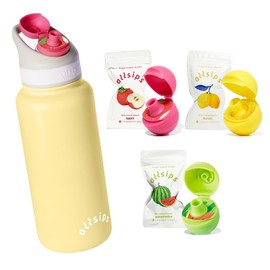 allsips 32oz Air Water Bottle with Straw & 3 Refresher ScentSip Flavor Pods（Yellow）