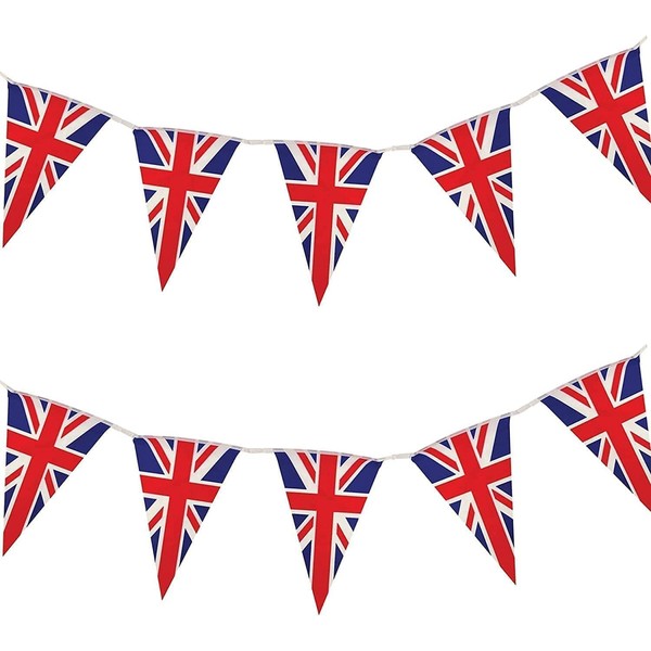Union Jack Bunting - 60ft (50 Flags) PVC Triangle Flags