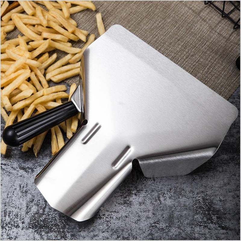 Binnan Chip Scoop, Stainless Steel Scoop Fryer Bag with Right
