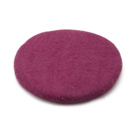 feelz Felt Cushion Seat Cushion Round Felt Various Pink, Purple, Berry Tones 100% Wool 35 cm Height 2-3 cm Handmade (Hot Pink)