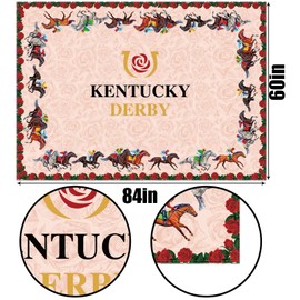 Heyfary Kentucky Derby Tablecloth Horse Racing Birthday Party Decoration Home Kitchen Dining Room Table Decor (60''×84'')