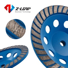 Z-LEAP 7Inch Diamond Cup Grinding Wheel Turbo Row for Polishing Granite Stone Marble Glass Concrete Ceramic with 5/8"-11 Arbor
