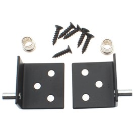 FDXGYH 1 Set Stainless Steel Pivot Hinges with Bushing Heavy Duty Concealed Shaft Door Hinges for Wood Door/Furniture Cabinet/Drawer (Black)