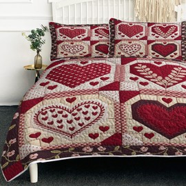 BlessLiving King Quilt Set, His and Hers, 3-Piece