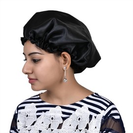 Satin Bonnet Silk Bonnet for Sleeping Double Layer Satin Lined Hair Bonnet with Tie Band Bonnets for Women Natural Curly Hair