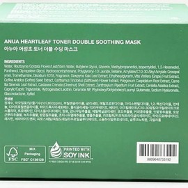 Anua Houttuynia cordata toner double soothing mask (30 sheets) large-capacity reusable mask / 아누아 어성초 토너 더블 수딩 마스크 (30매) 대용량 뽑아쓰는 마스