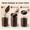 Press-Down Vacuum Glass Storage Canister with Air Release Valve, Airtight