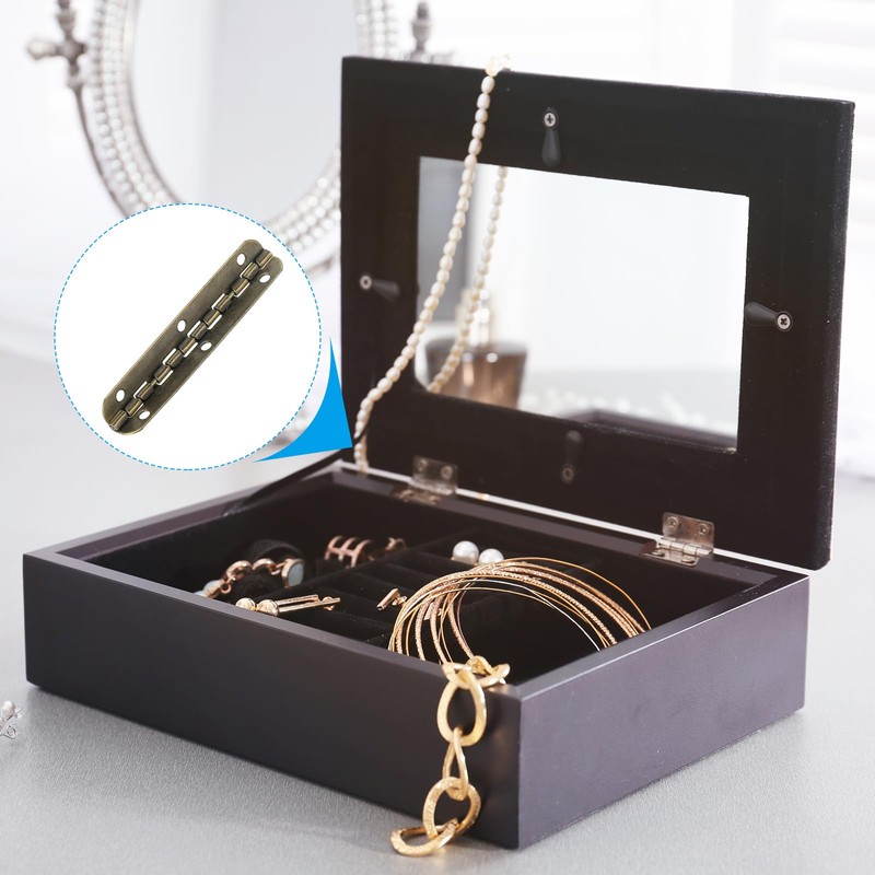 PATIKIL 4pcs Small Piano Hinges 2.6" x 0.6" Mini 90