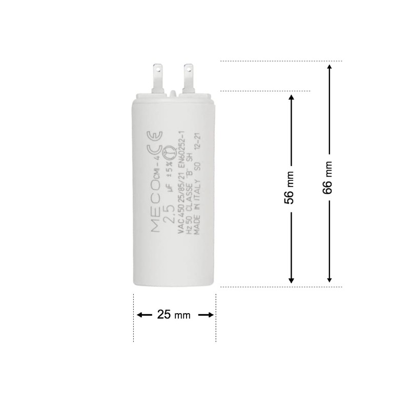 Capacitor 2.5 µF Especially for Somfy Roller Shutters Motor 6