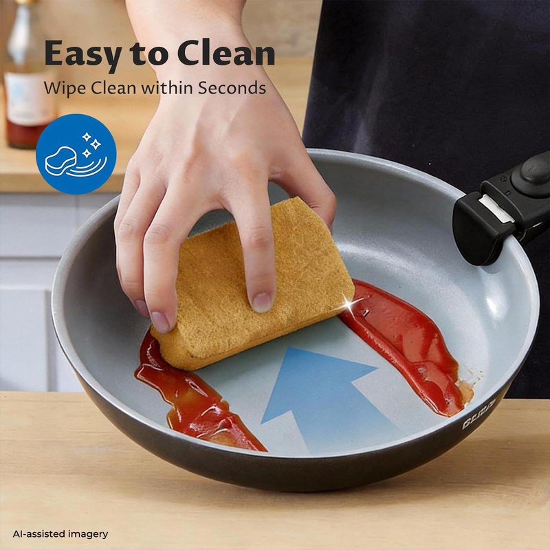 BEZIA Induction Cookware with Healthy Ceramic Coating, Nonstick Pots and