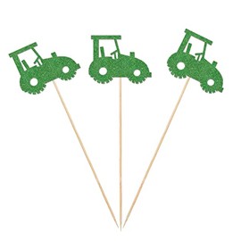 Tractor Centerpiece Sticks, 12-Pack Table Topper Double-sided Birthday Baby Shower Party Decorations