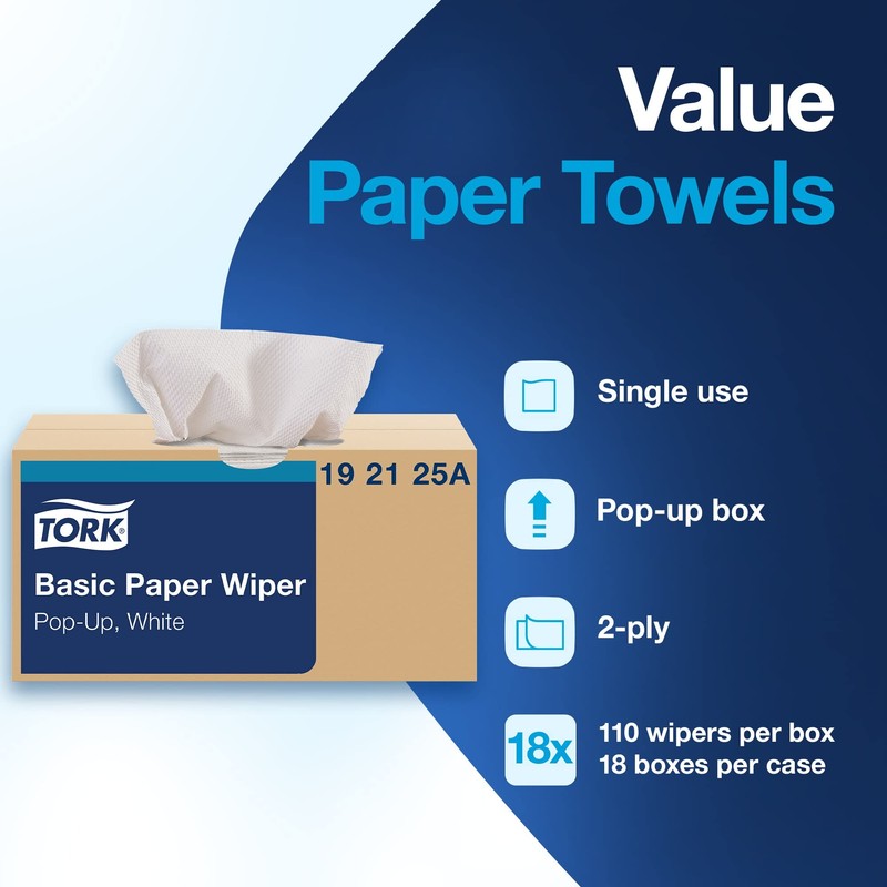Tork Value Paper Towels White, Pop-up Box, 110 Paper Towels